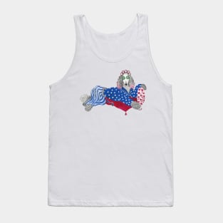 Poodle wearing pajama Tank Top